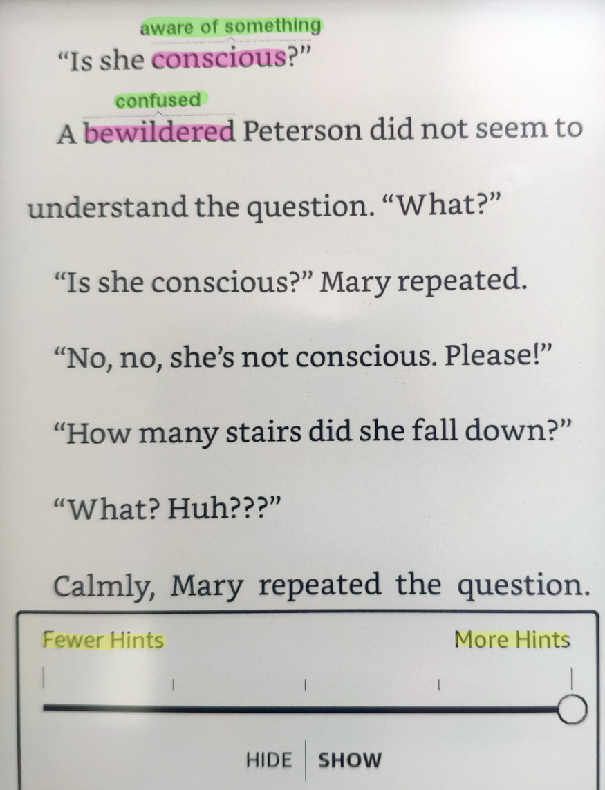 screenshot tekstu w Kindle